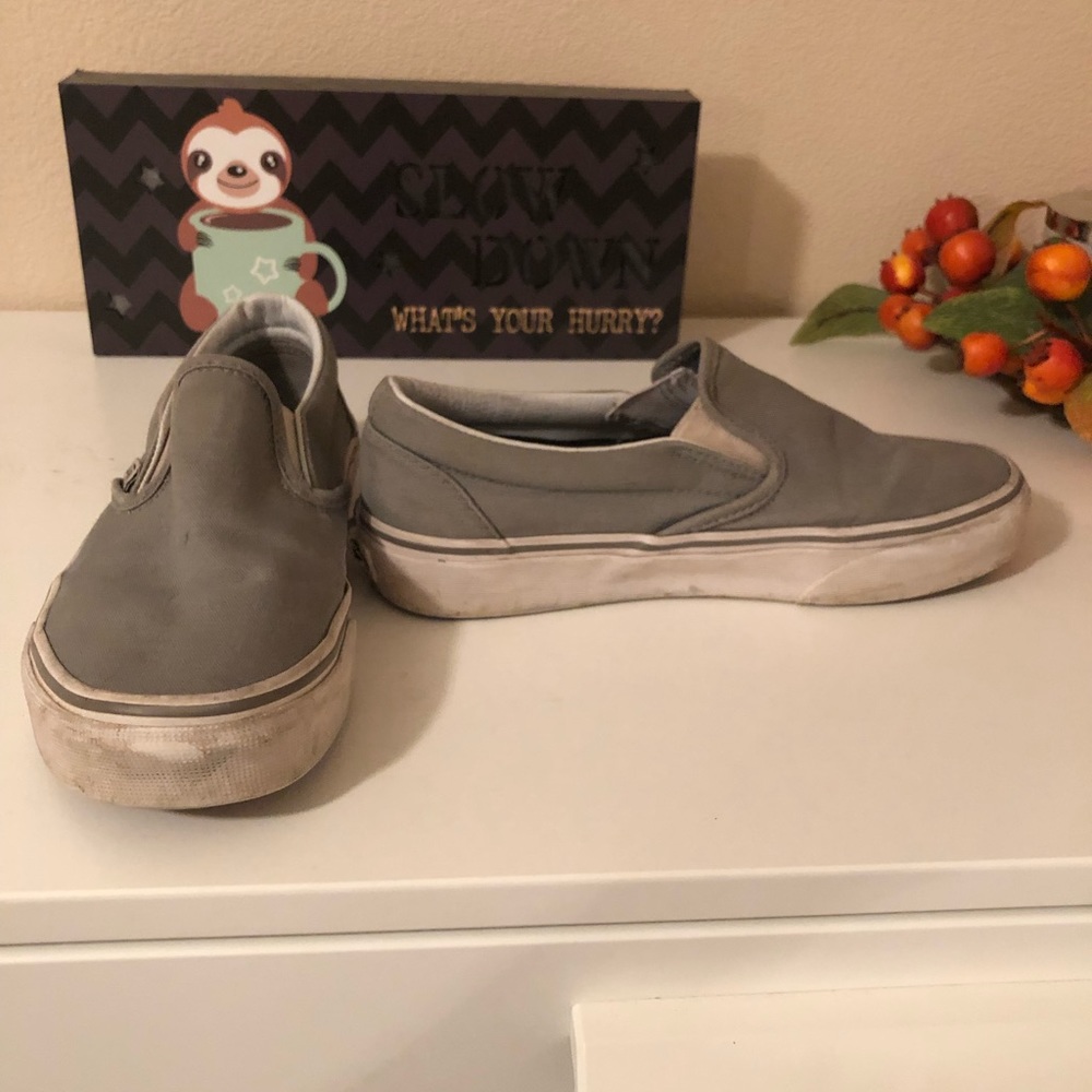 Gray slip on Vans